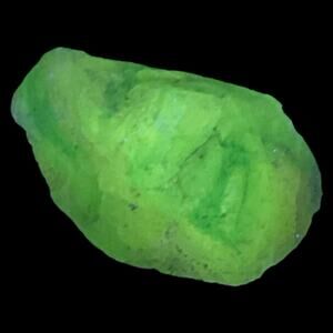 Emerald Clear Crackle Art Glass Cullet Glowing Manganese Slag Glass #5GL96‎